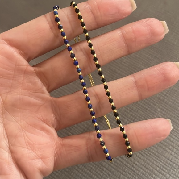 Gorjana Power Gemstone Bracelet - Black Onxy and Blue Lapis - Picture 2 of 5